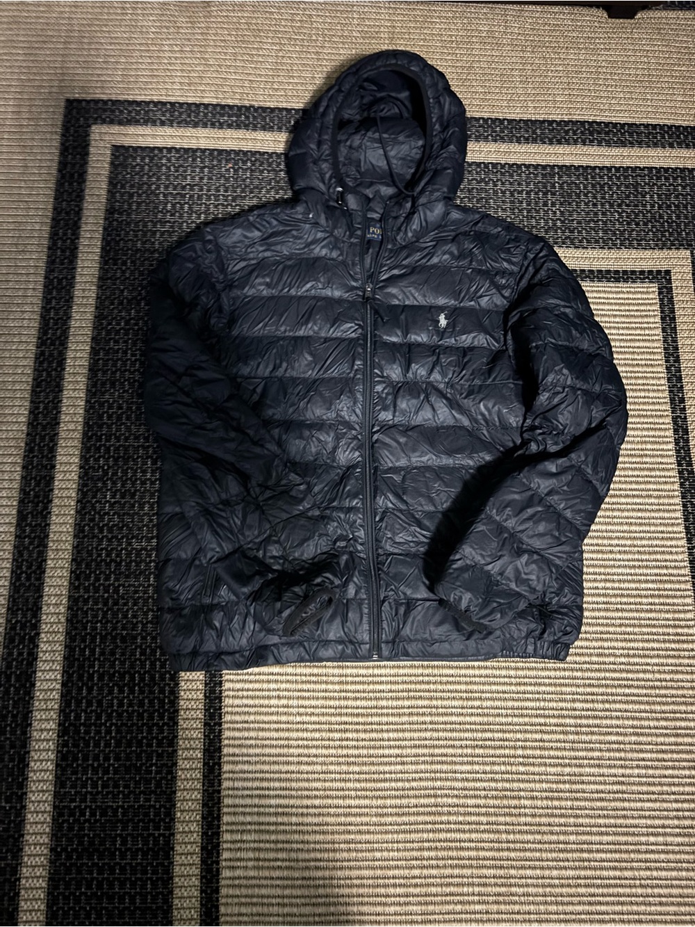 Polo by Ralph Lauren Men's Black Quilted Hooded Puffer Jacket